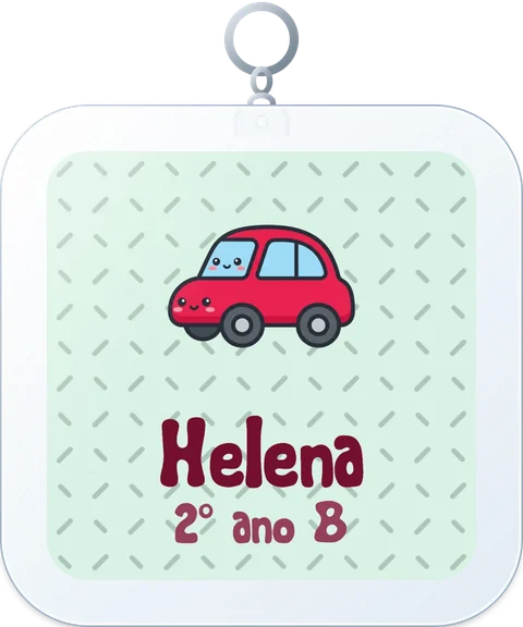 Etiqueta chaveiro do tema Carrinhos Fofos