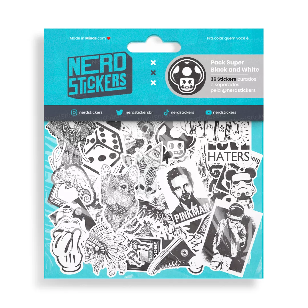 Super pack Black and White (36 stickers)