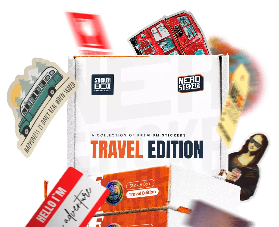Box 12 Sticker Sticker Box Travel Edition | Nerd Stickers