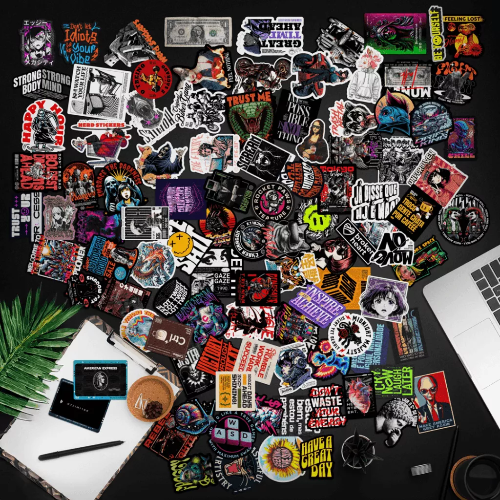 Todos os adesivos da Sticker Box Black