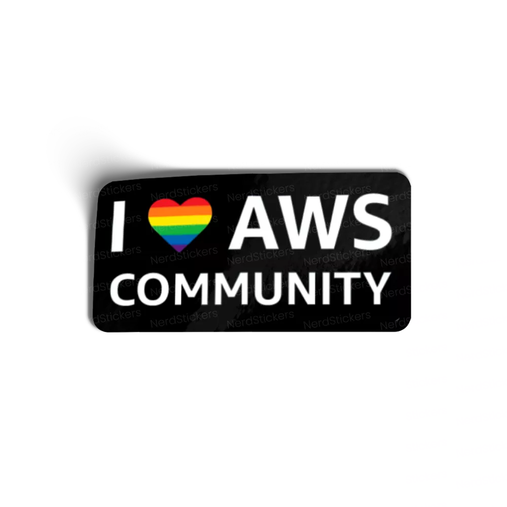 I love AWS Community (Pride Colors Heart)