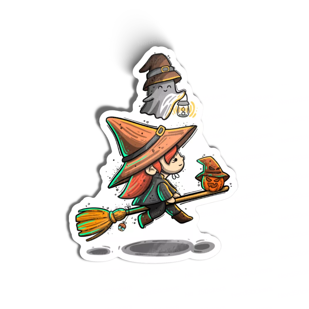 Adesivo Bruxinha Halloween, Místico