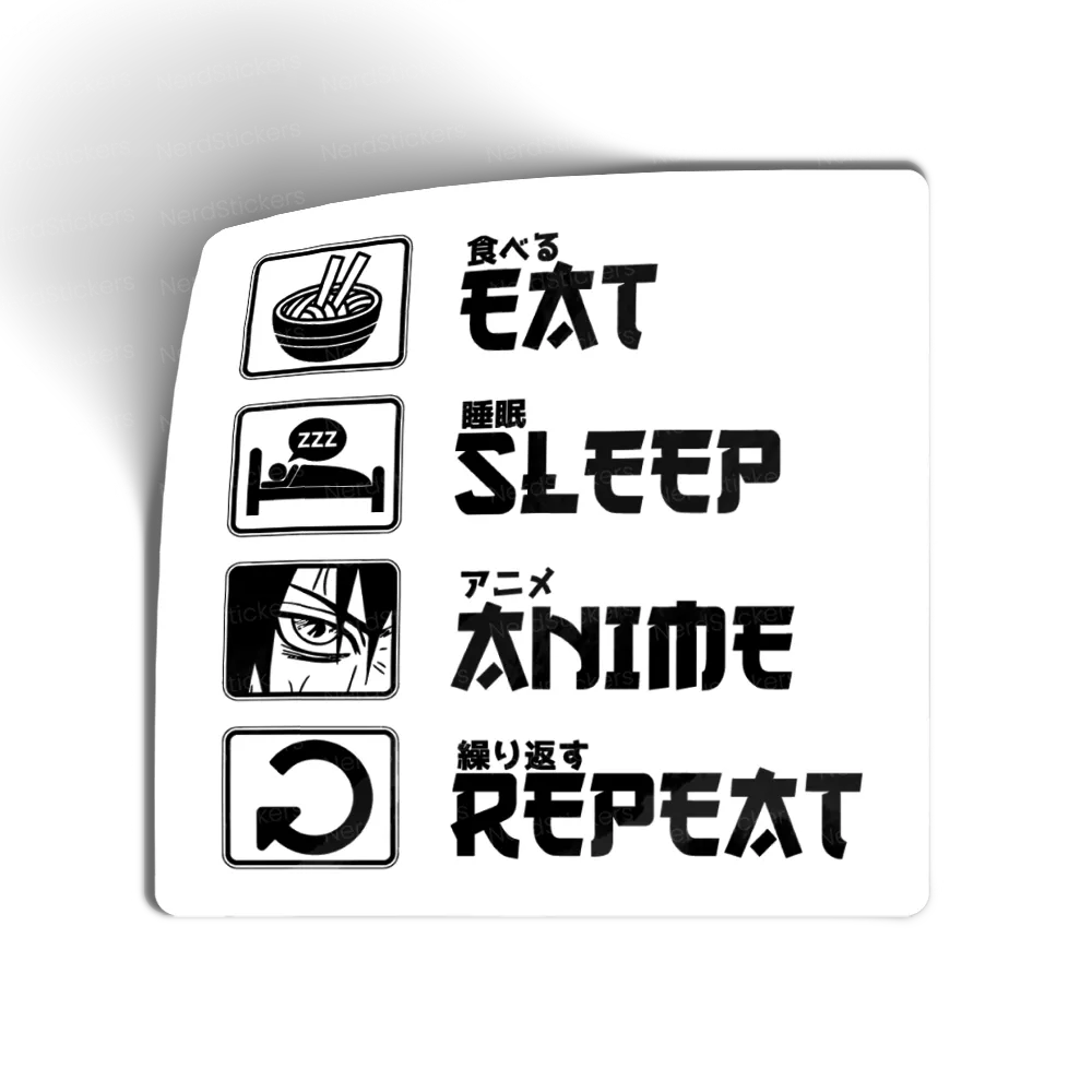 Adesivo Eat sleep anime, Anime e Mangá