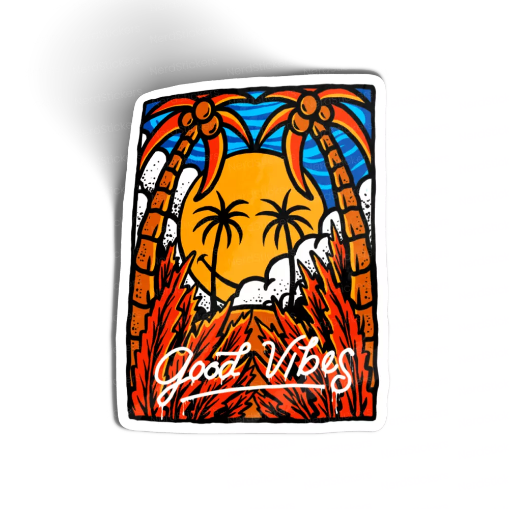 Good vibes sun sticker