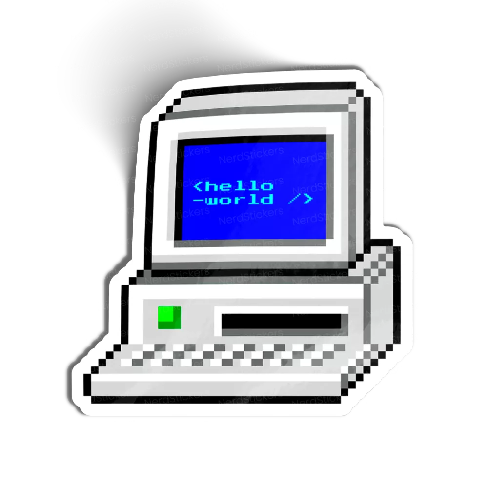 Adesivo Hello world, Programação
