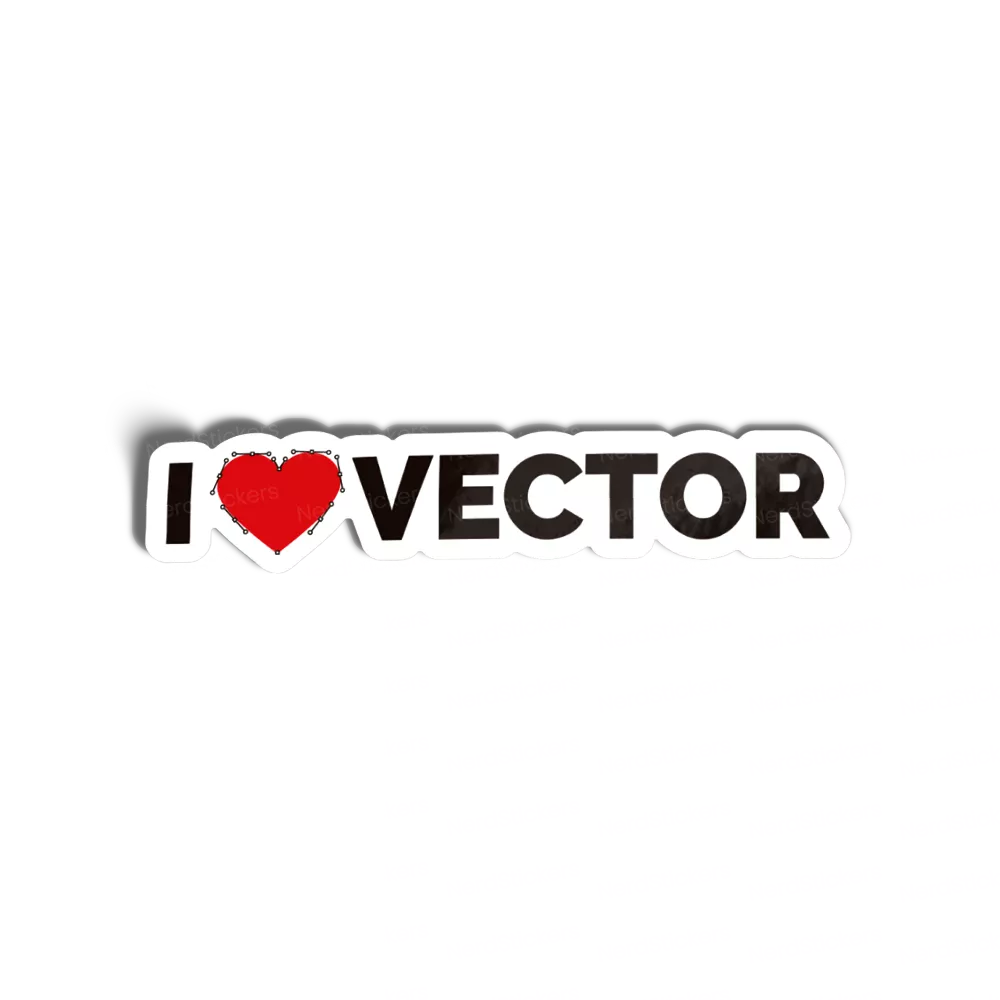 Adesivo I Love Vector, Design