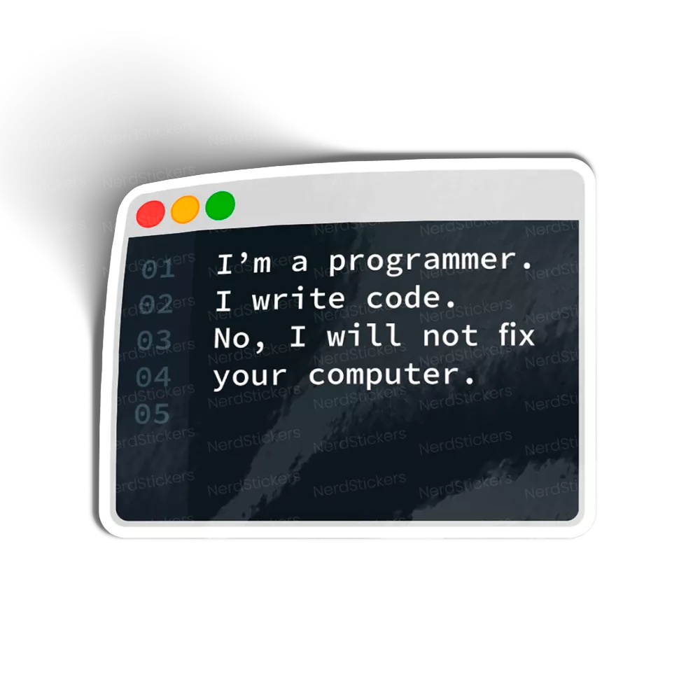 Adesivo I'm a programmer, Programação