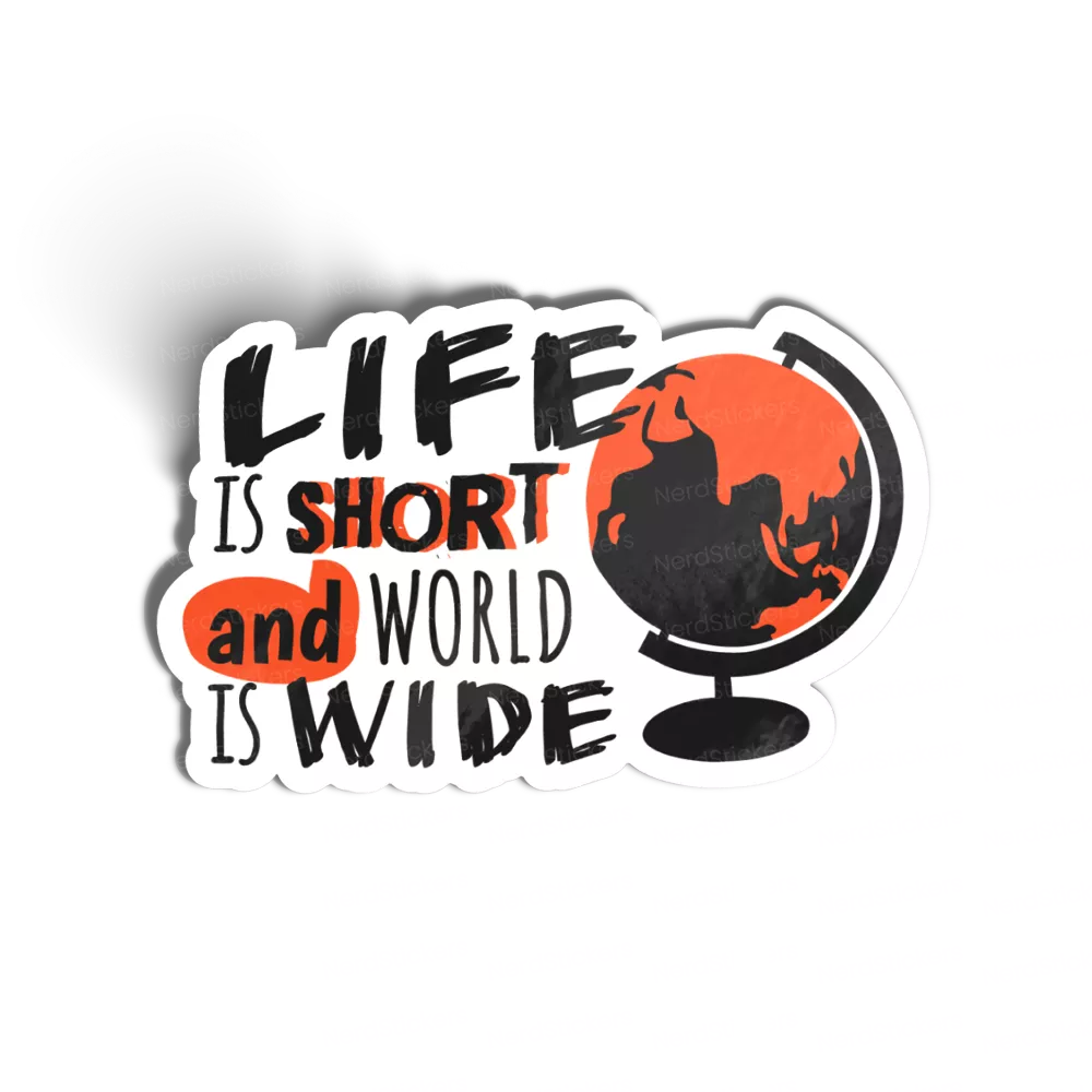 Adesivo Life is short and world is wide, Viagem