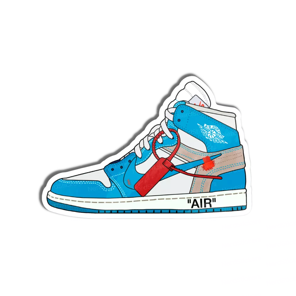 Adesivo NK Air Jordan 1 Off-White UNC, Sneakers e Streetwear