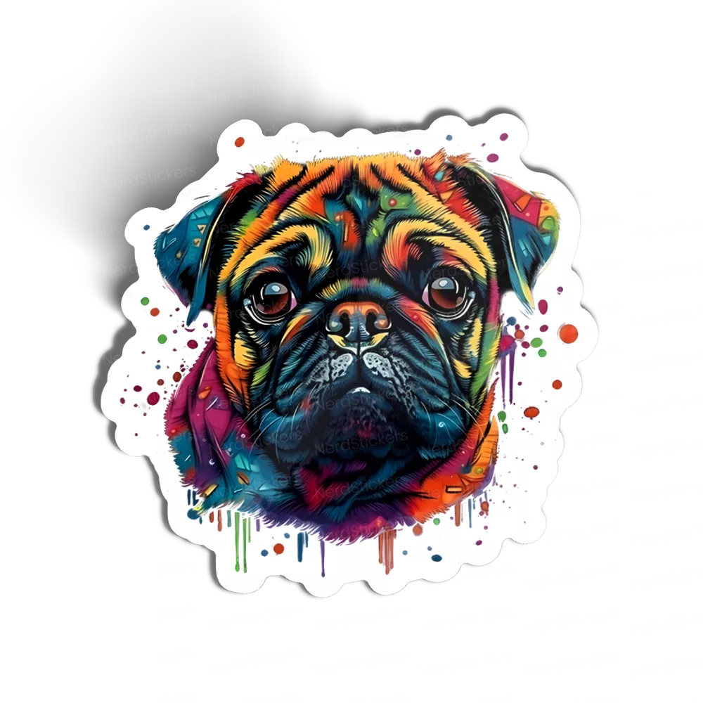 Adesivo Pug Colors, Animais