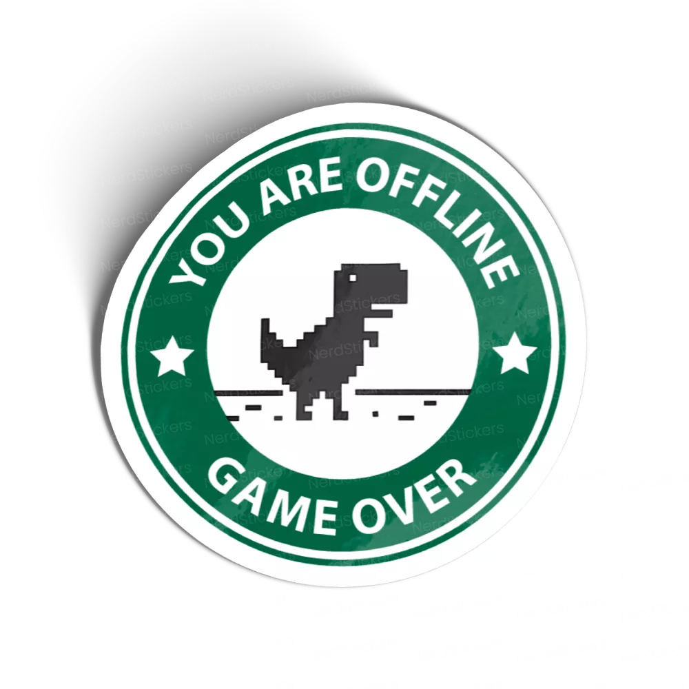 You are offline - Dino Chrome sticker, Programming
