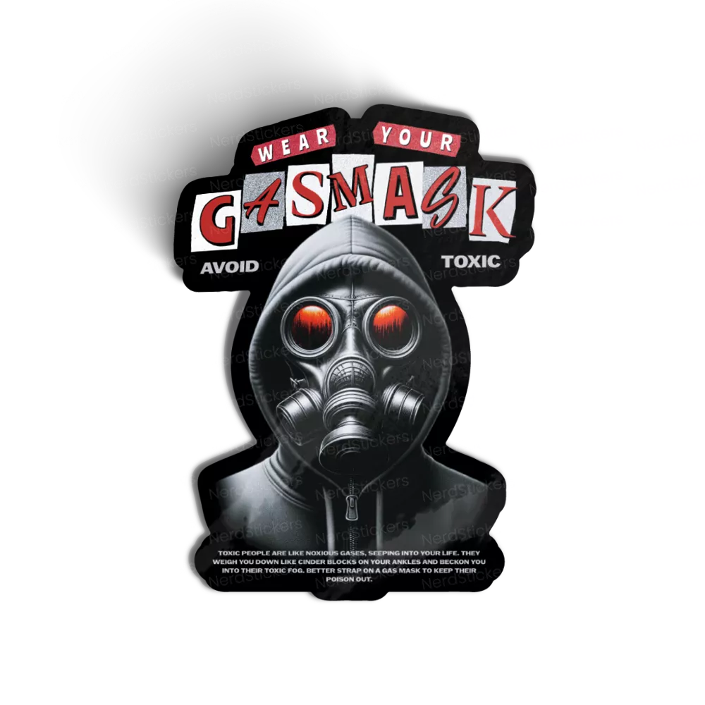 Adesivo WEAR YOUR GASMASK, Memes e Humor