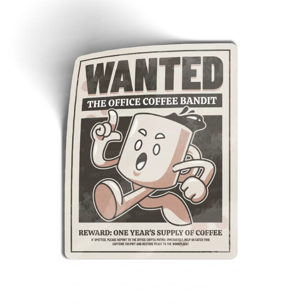 Adesivo Wanted. The Office Coffee, Memes e Humor