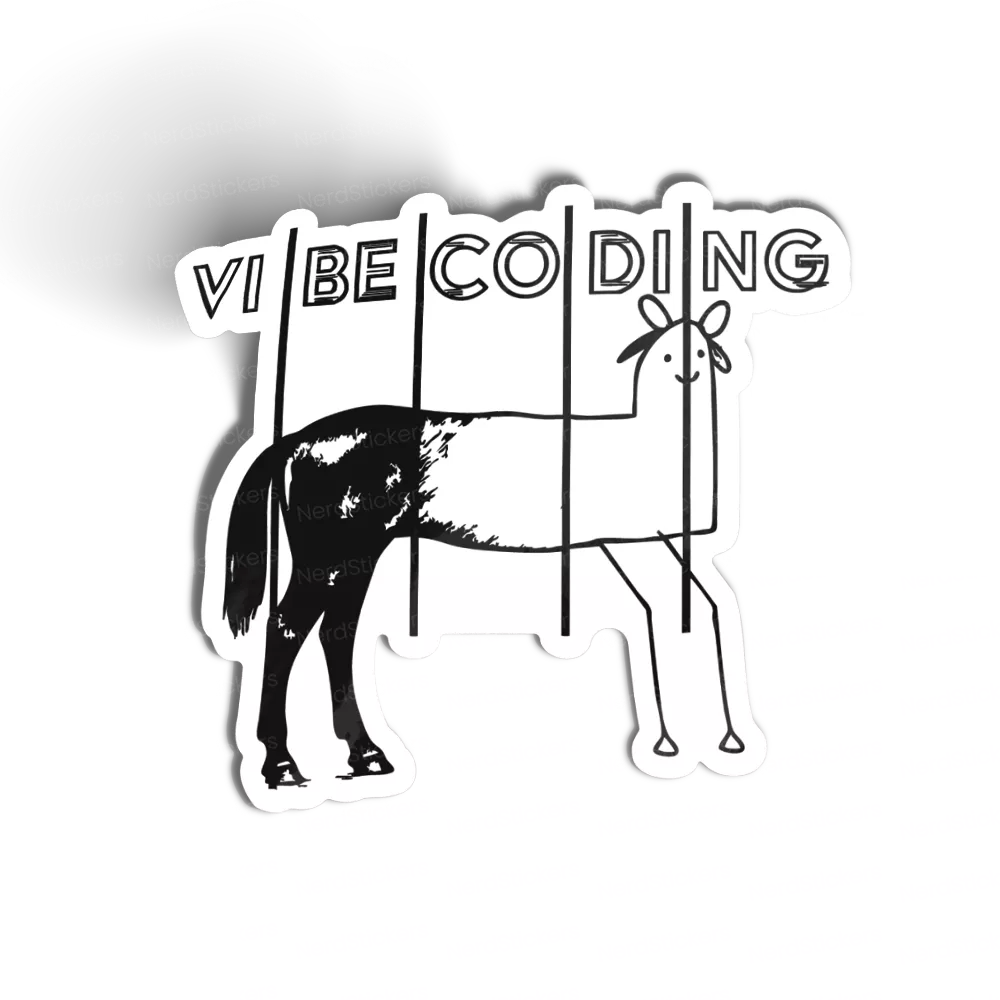 Adesivo Vibe Coding, Programação
