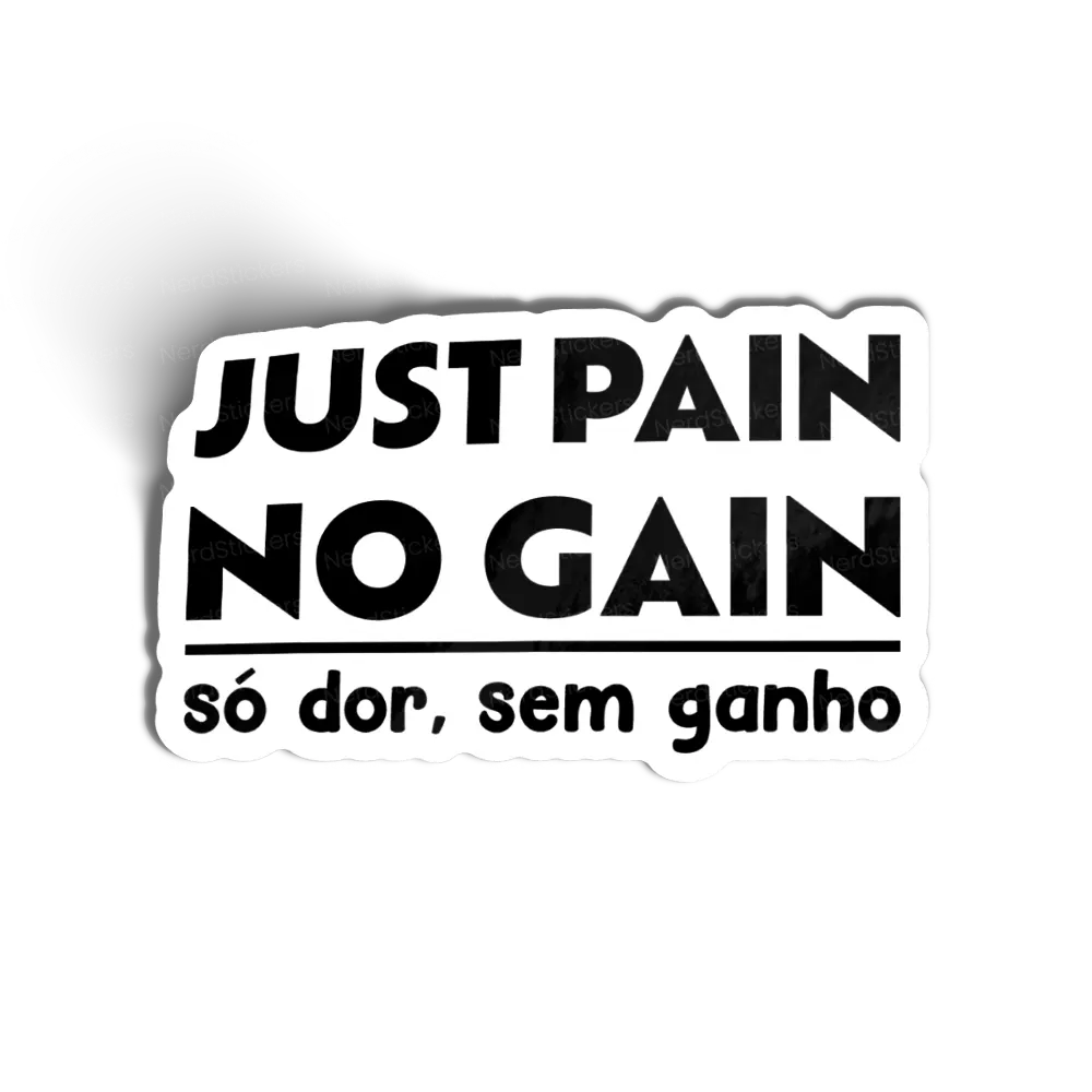 Adesivo Just pain, no gain, Esportes