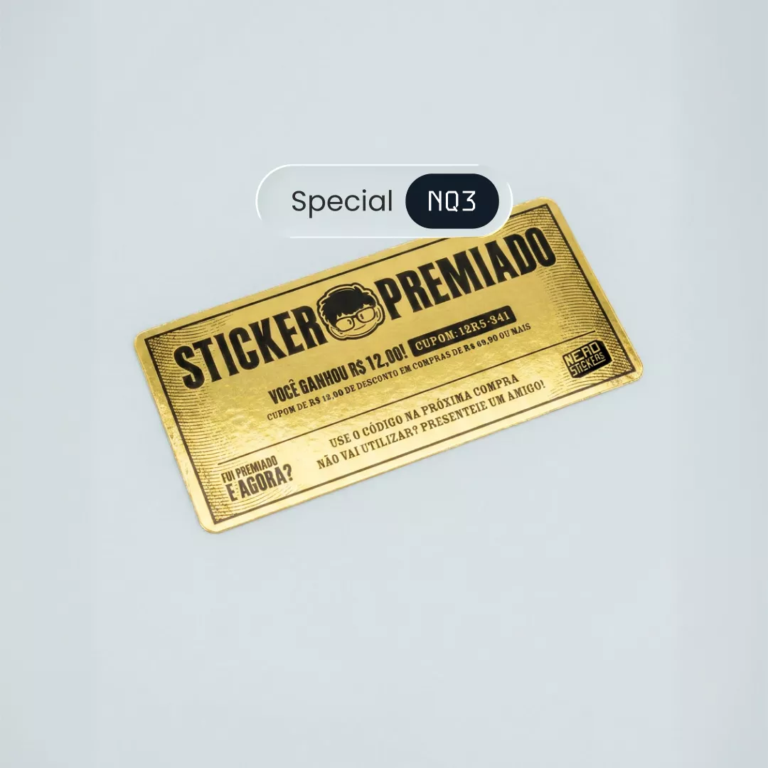 Adesivo Dourado Retangular Personalizado