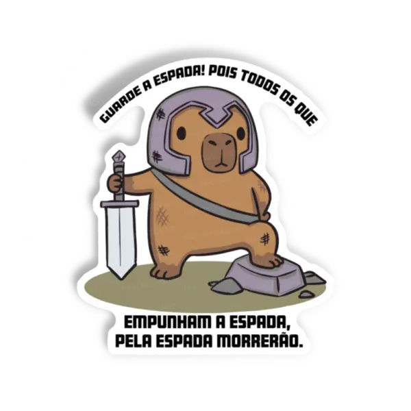 Adesivo Capivara pela espada, Memes e Humor