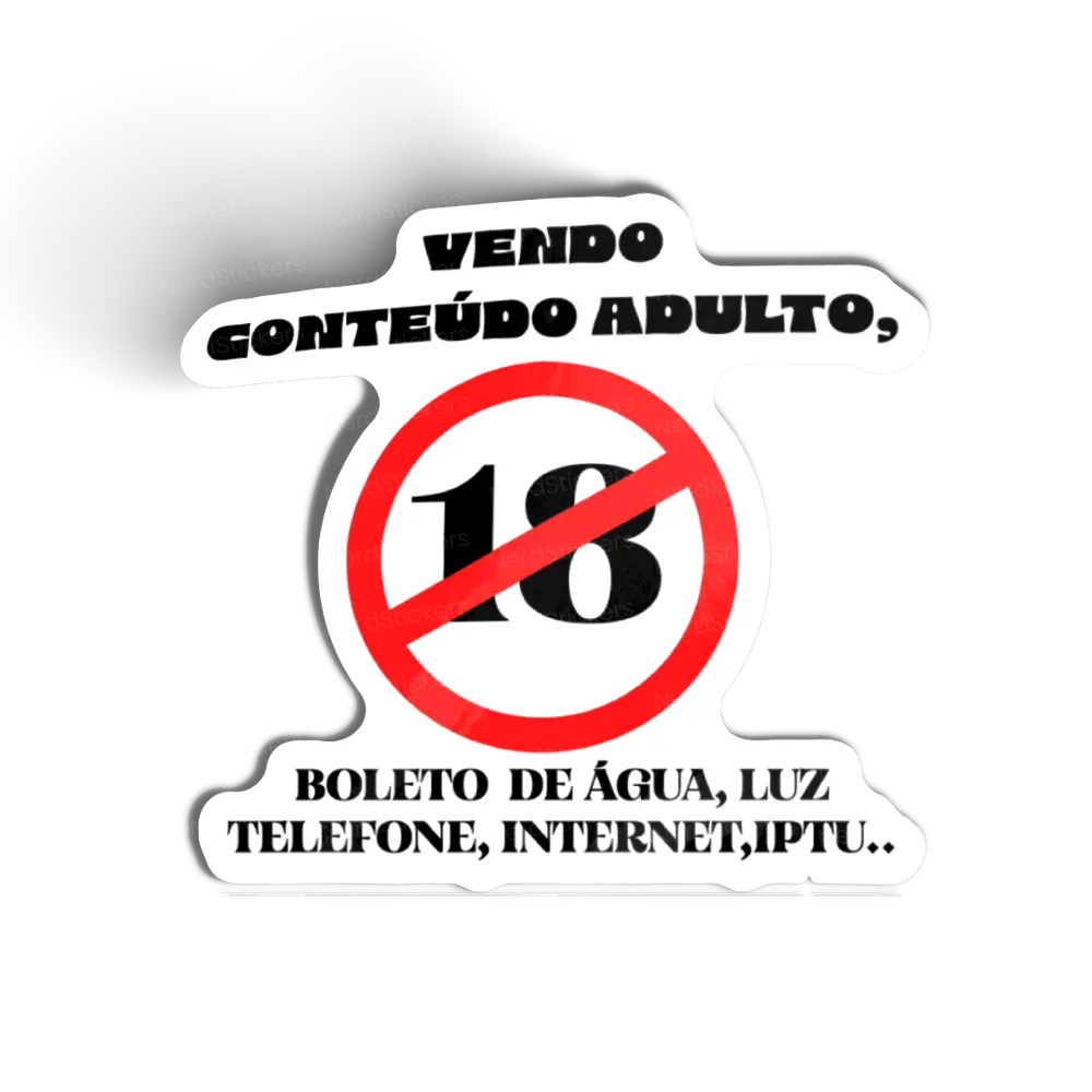 Adesivo Conteúdo +18, Memes e Humor