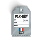 PAR-ORY Etiqueta de Bagagem Paris