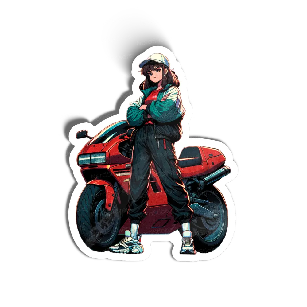 Motogirl Anos 80 Vintage