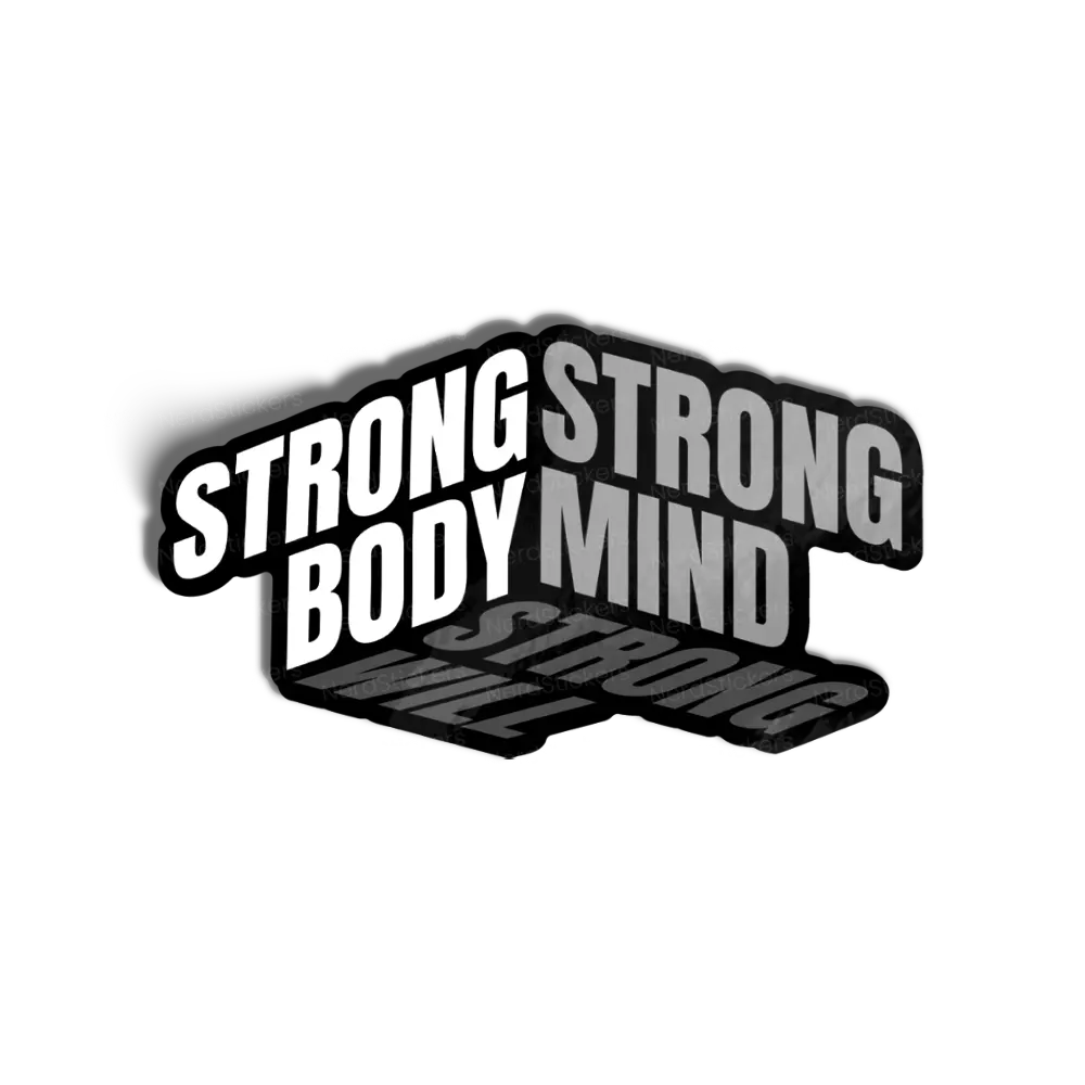 Adesivo Strong Body Strong Mind Strong Will, Esportes