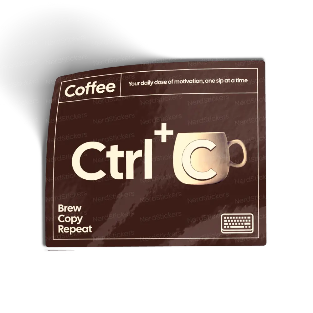 Adesivo Ctrl+C Café: Brew Copy Repeat, Comida e Bebida