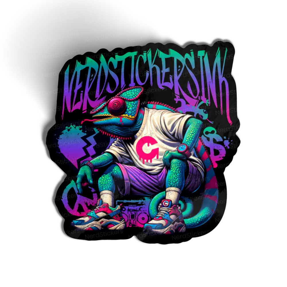 Adesivo Camaleão Streetwear Anos 90, Música