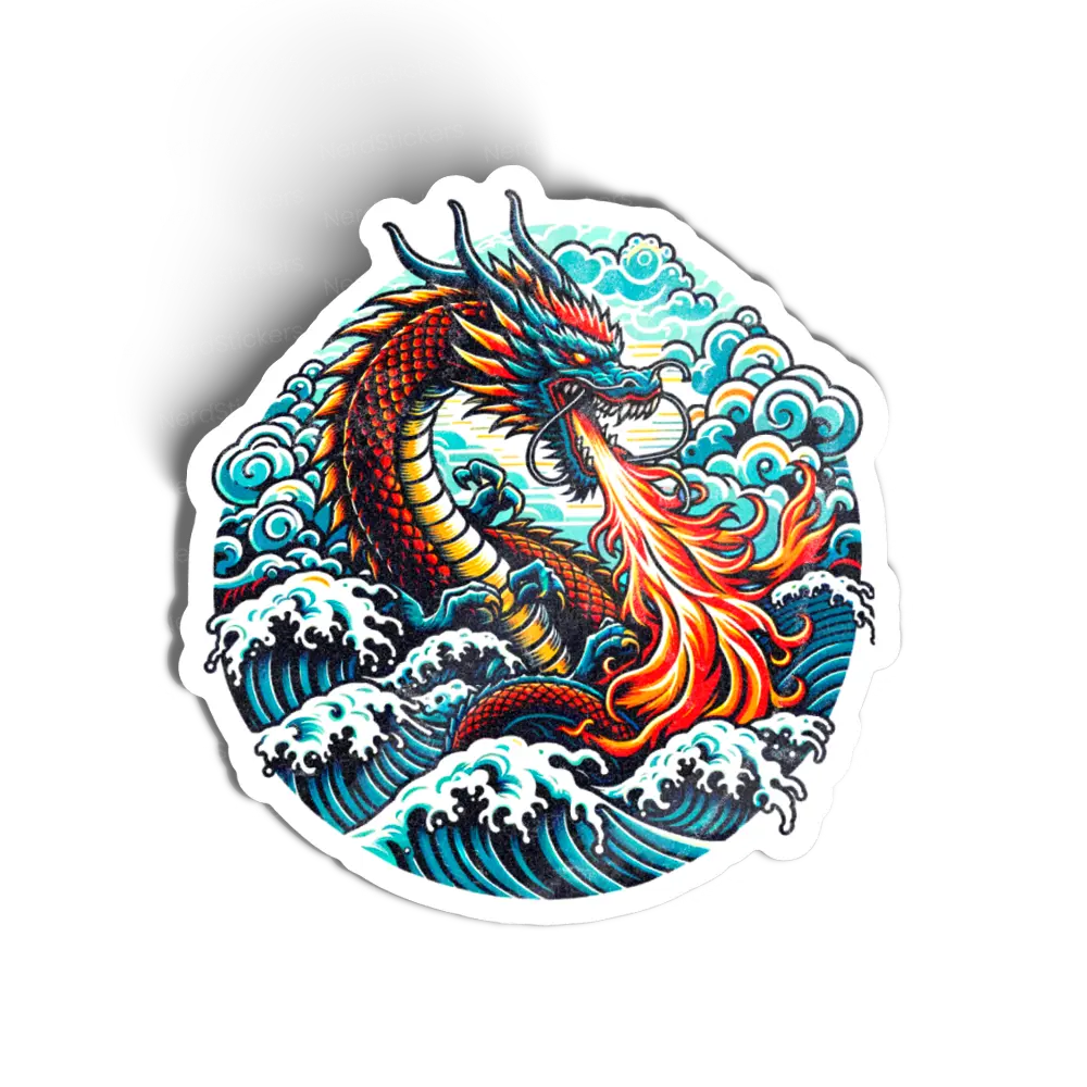 Adesivo Dragão do Mar em Chamas, Anime e Mangá