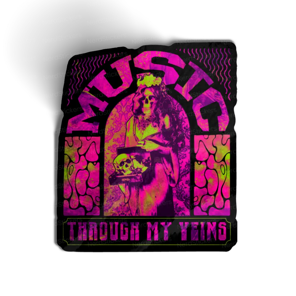 Adesivo MUSIC THROUGH MY VEINS, Música