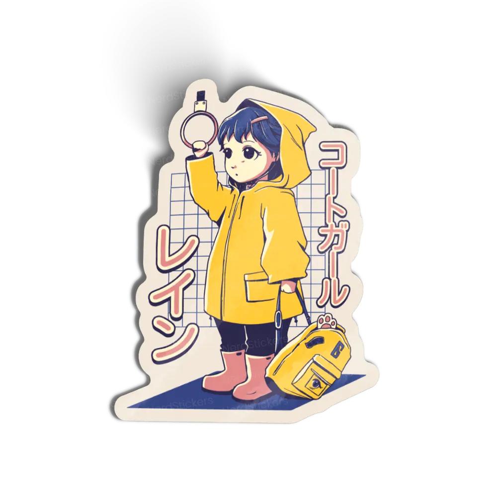 Adesivo Menina da Capa de Chuva, Anime e Mangá