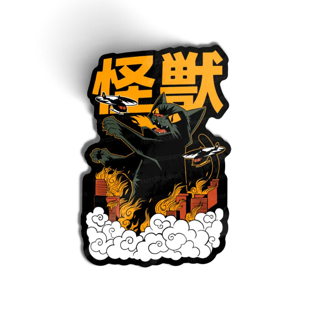 Adesivo Kaiju Felino: Destruição na Cidade, Animais