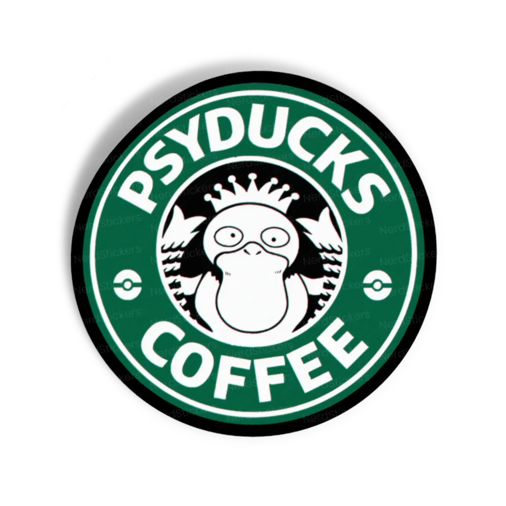 Adesivo Psyduck Coffee, Comida e Bebida