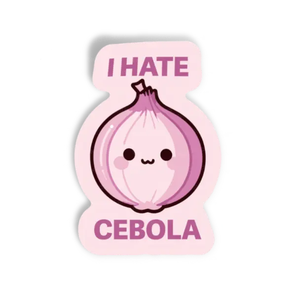 Adesivo Eu odeio cebola, Comida e Bebida