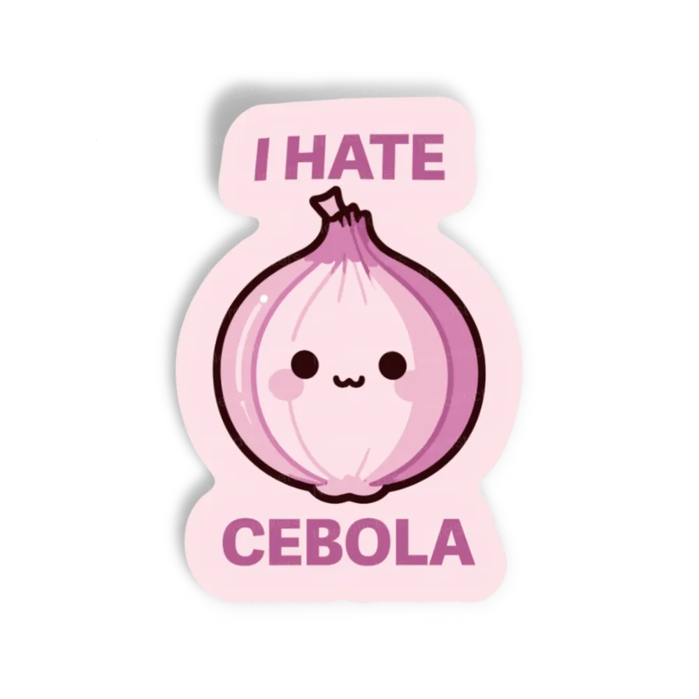 Adesivo Eu odeio cebola, Comida e Bebida