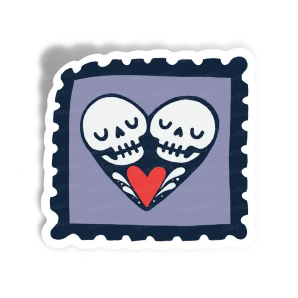 Esqueletos Apaixonados sticker, Design