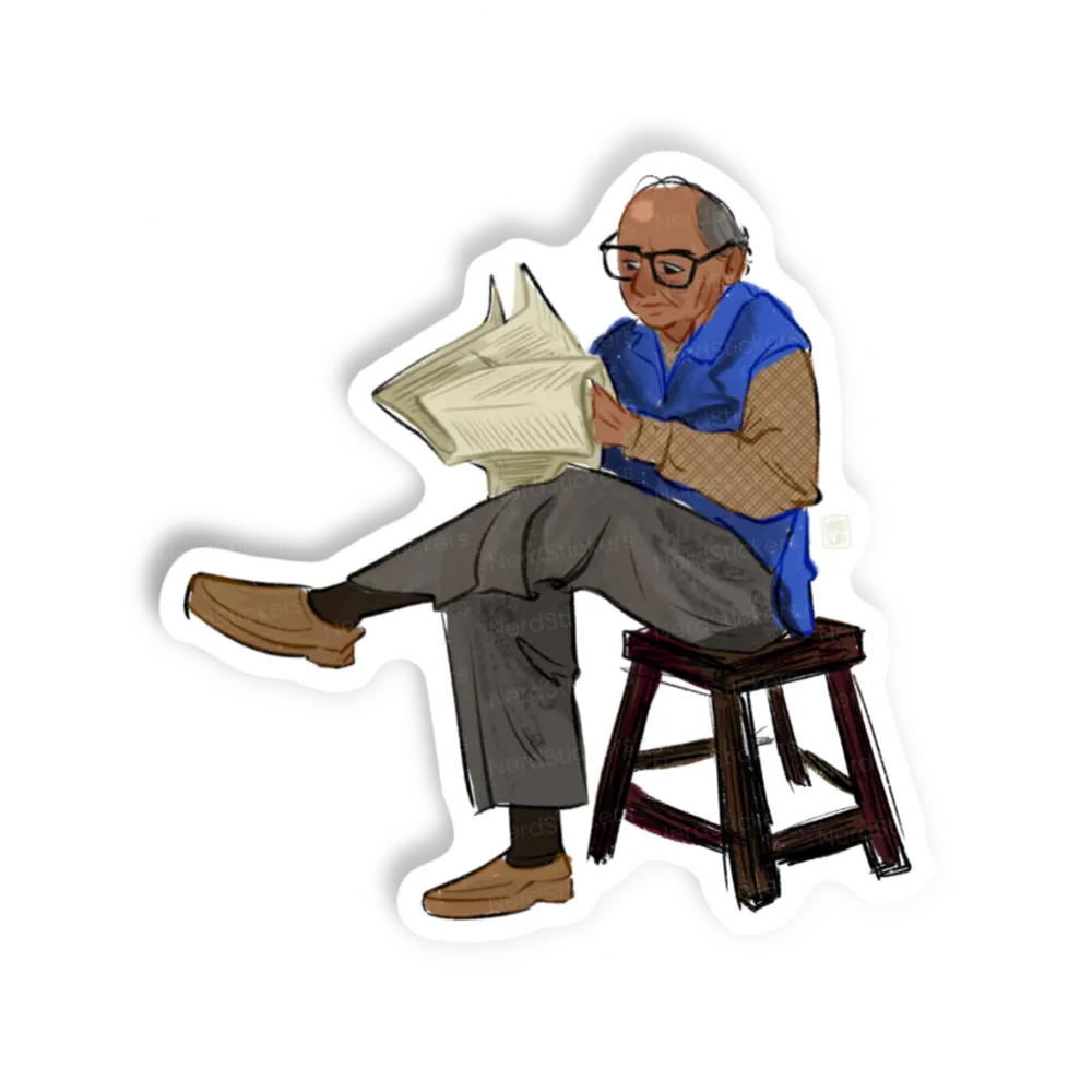 Adesivo lendo jornalzin, Design