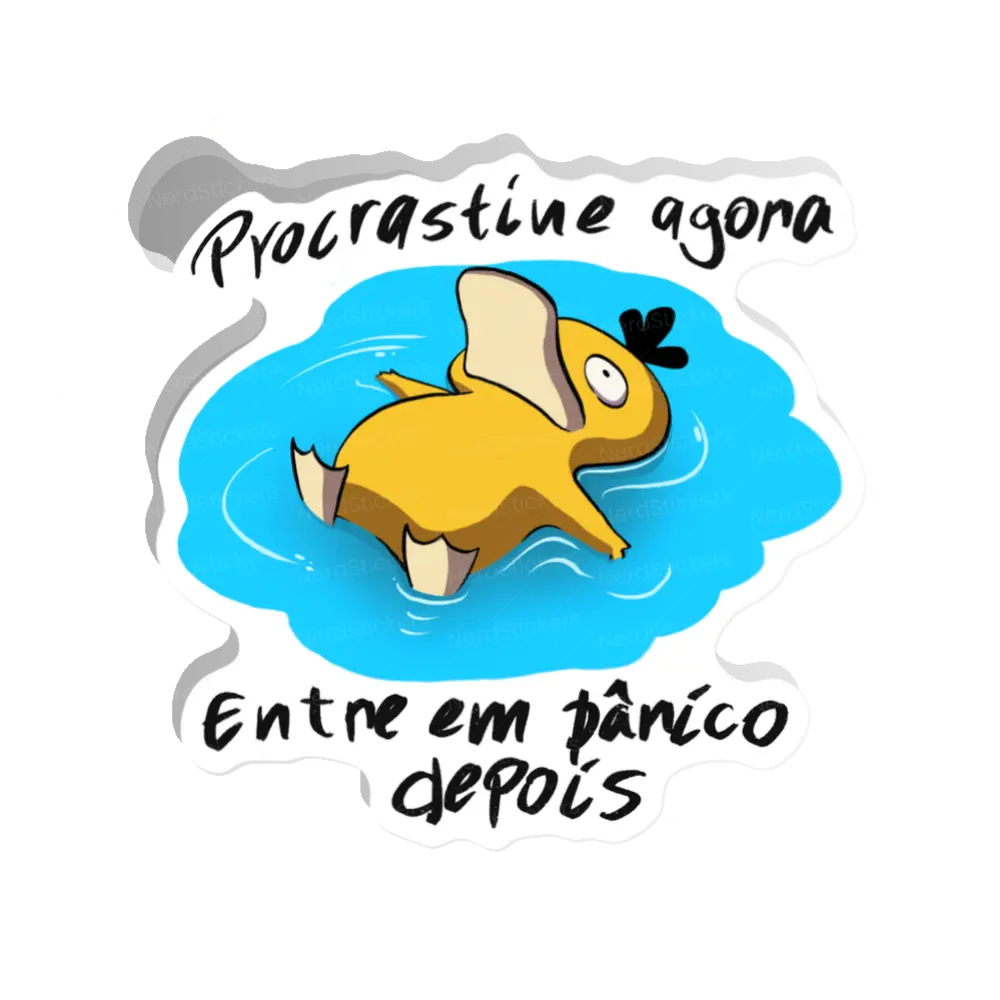 Adesivo Procrastine agora, pânico depois, Animais