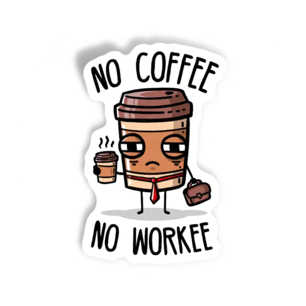 Adesivo Gimme coffee for workee, Comida e Bebida