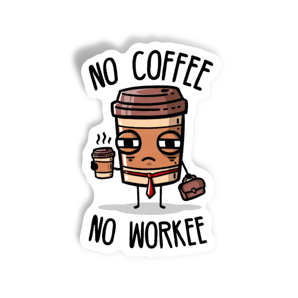 Adesivo Gimme coffee for workee, Comida e Bebida