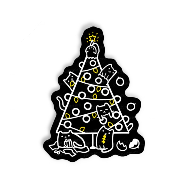 Adesivo Cat Christmas, Animais