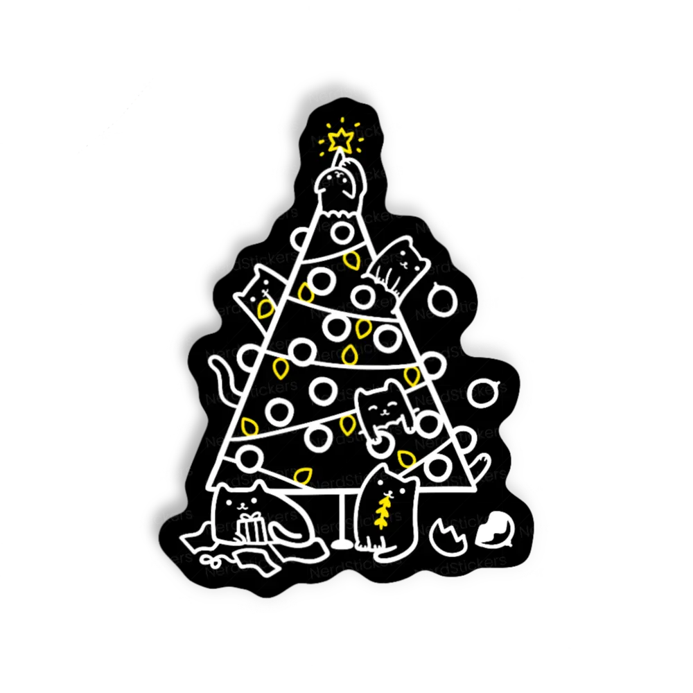 Adesivo Cat Christmas, Animais