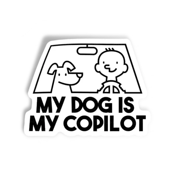 Adesivo My dog is my copilot, Carros e Motos