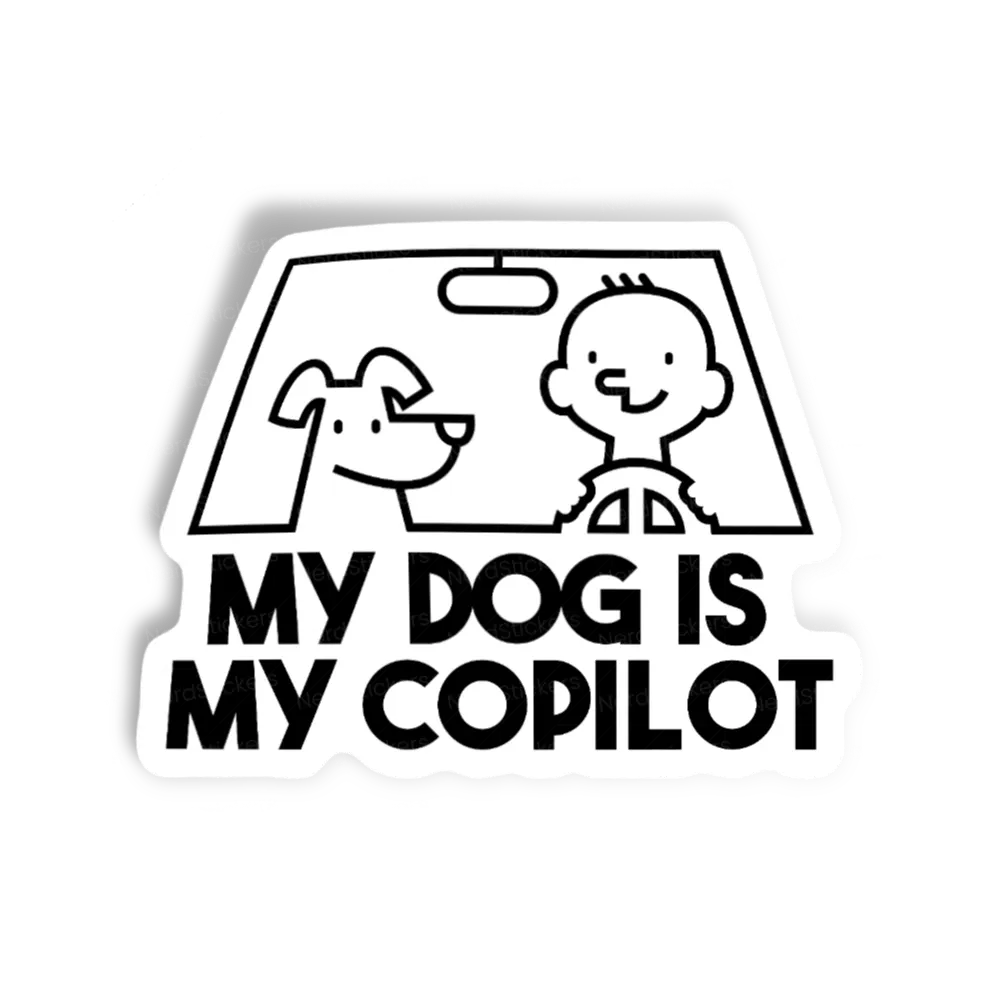 Adesivo My dog is my copilot, Carros e Motos