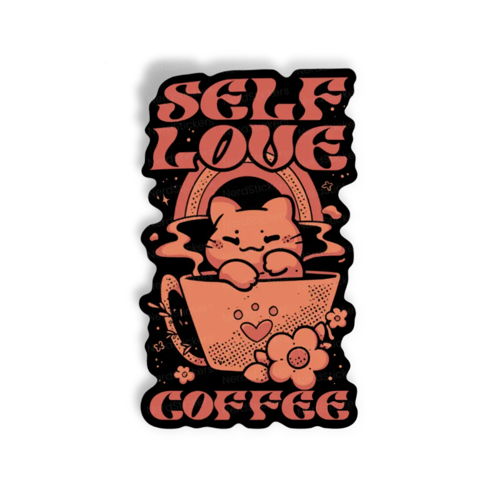 Adesivo Self Love Coffee, Comida e Bebida